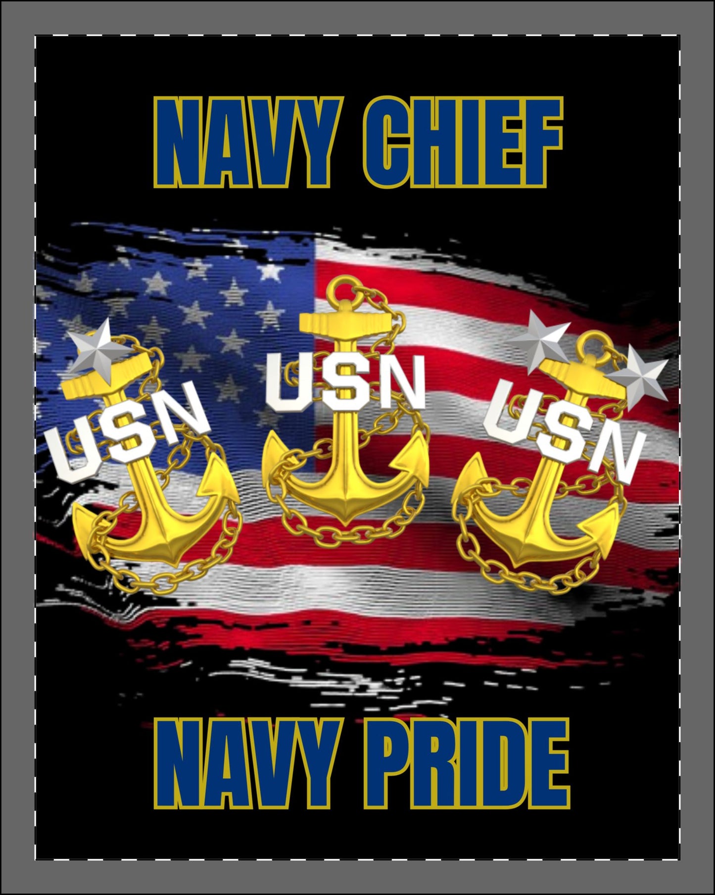 Navy Chief Navy Pride Framed Wall Art | USN Anchor Emblem Decor | Military Patriotic Art Print | Navy Chief Office Decor | USN Art Print