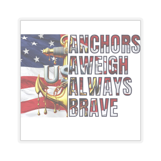 US Navy Chief Petty Officer Anchors Aweigh Always Brave Vinyl Decal | CPO Anchor Emblem