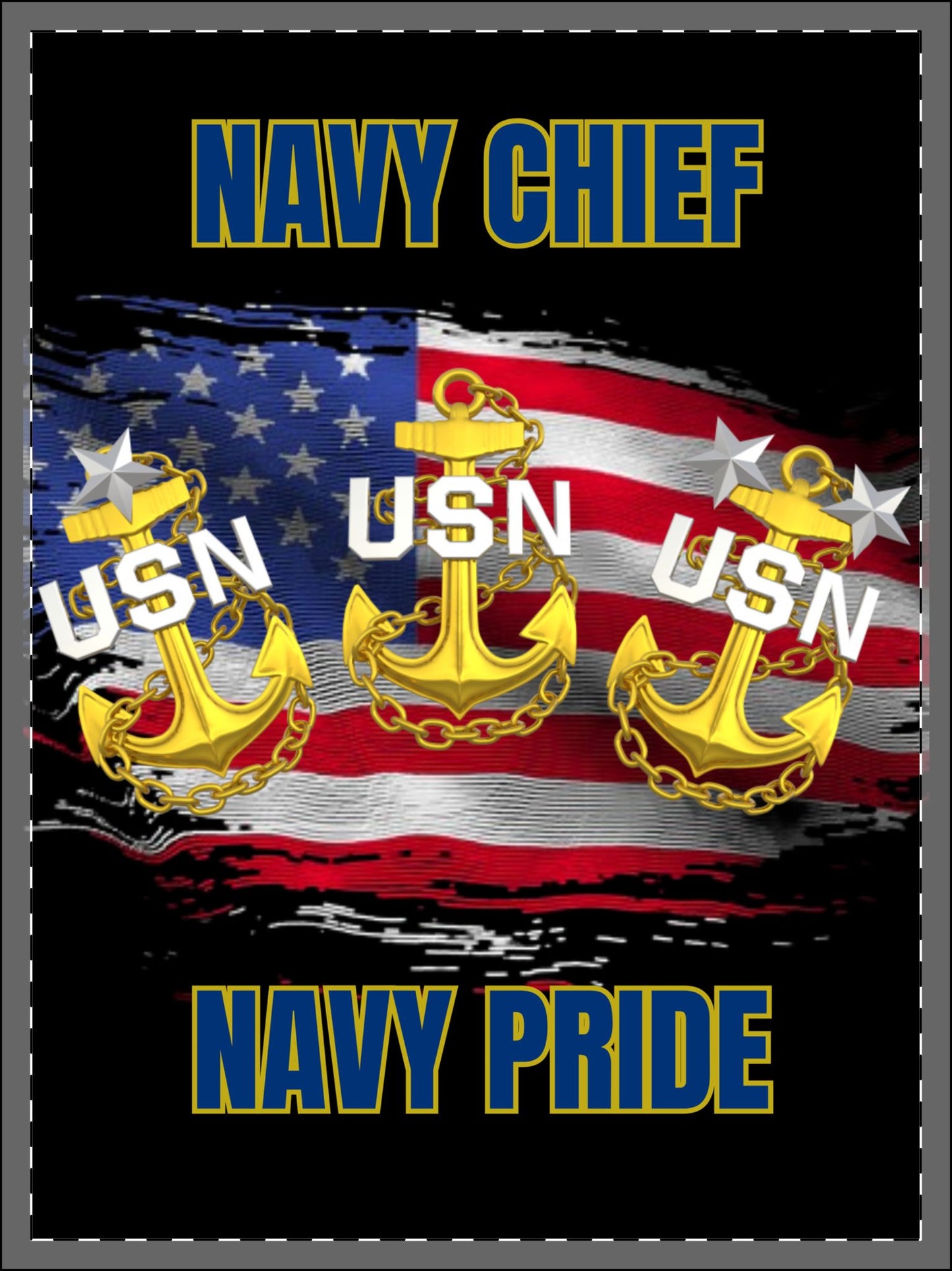 Navy Chief Navy Pride Framed Wall Art | USN Anchor Emblem Decor | Military Patriotic Art Print | Navy Chief Office Decor | USN Art Print