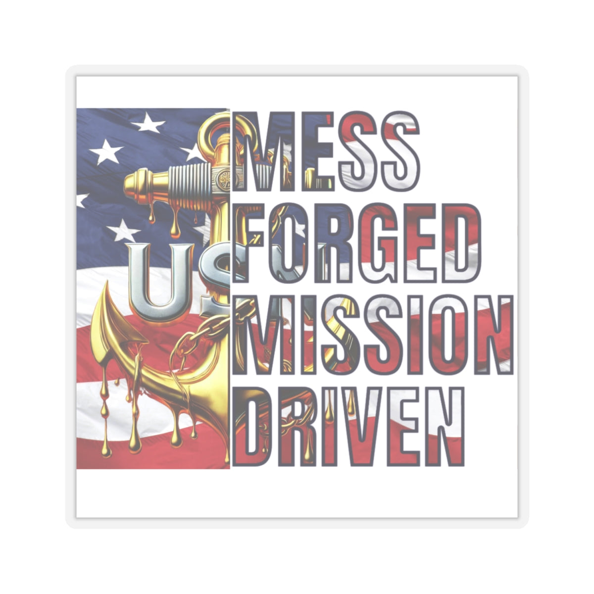 US Navy Chief Petty Officer Mess Forged Mission Driven Vinyl Decal | CPO Anchor Emblem