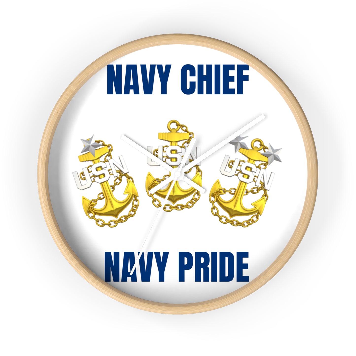 Copy of Navy Pride Wall Clock - Military Decor, Gift for Veterans, USA Patriotic Wall Art, Chief's Home Office Decor, Navy Chief Accessories