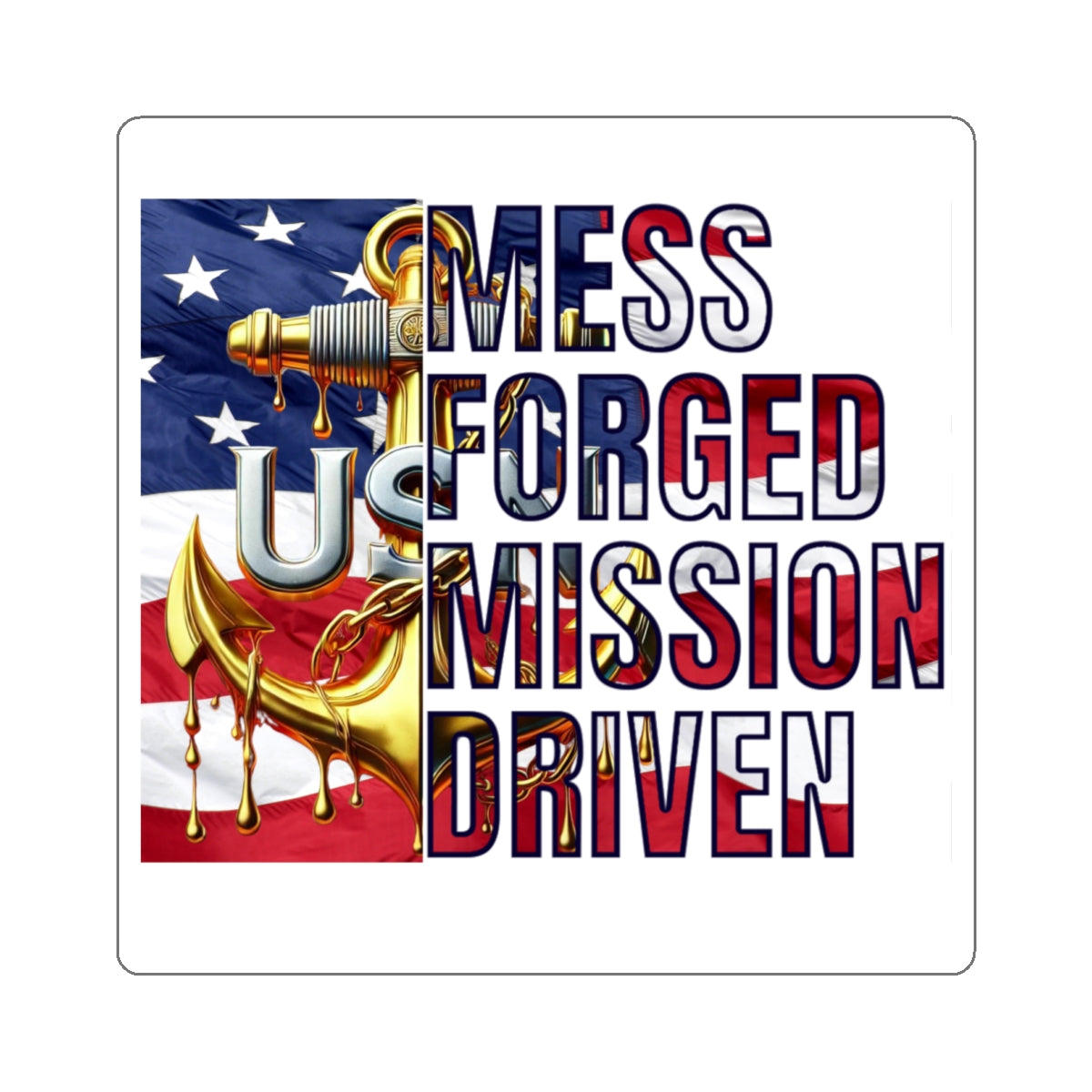 US Navy Chief Petty Officer Mess Forged Mission Driven Vinyl Decal | CPO Anchor Emblem