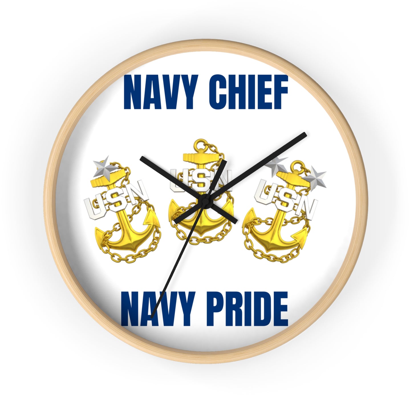 Copy of Navy Pride Wall Clock - Military Decor, Gift for Veterans, USA Patriotic Wall Art, Chief's Home Office Decor, Navy Chief Accessories