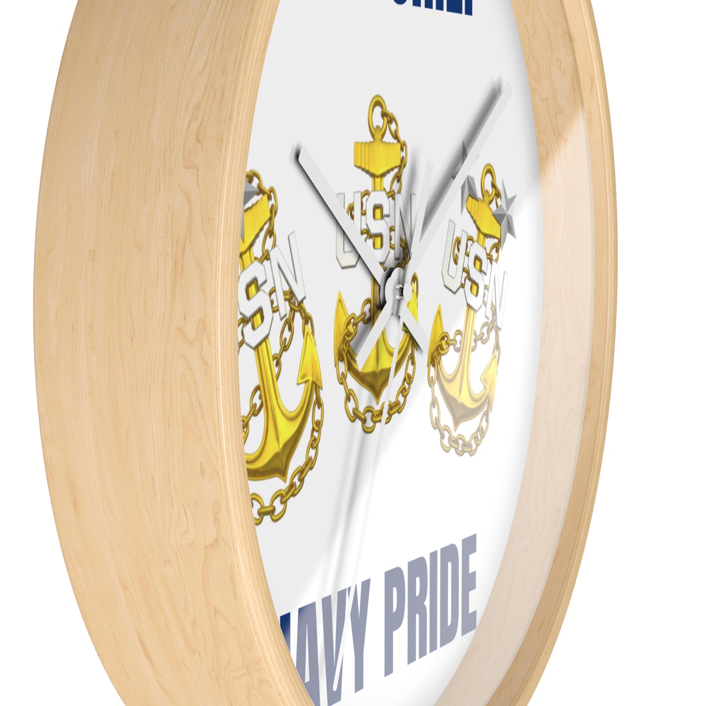 Copy of Navy Pride Wall Clock - Military Decor, Gift for Veterans, USA Patriotic Wall Art, Chief's Home Office Decor, Navy Chief Accessories