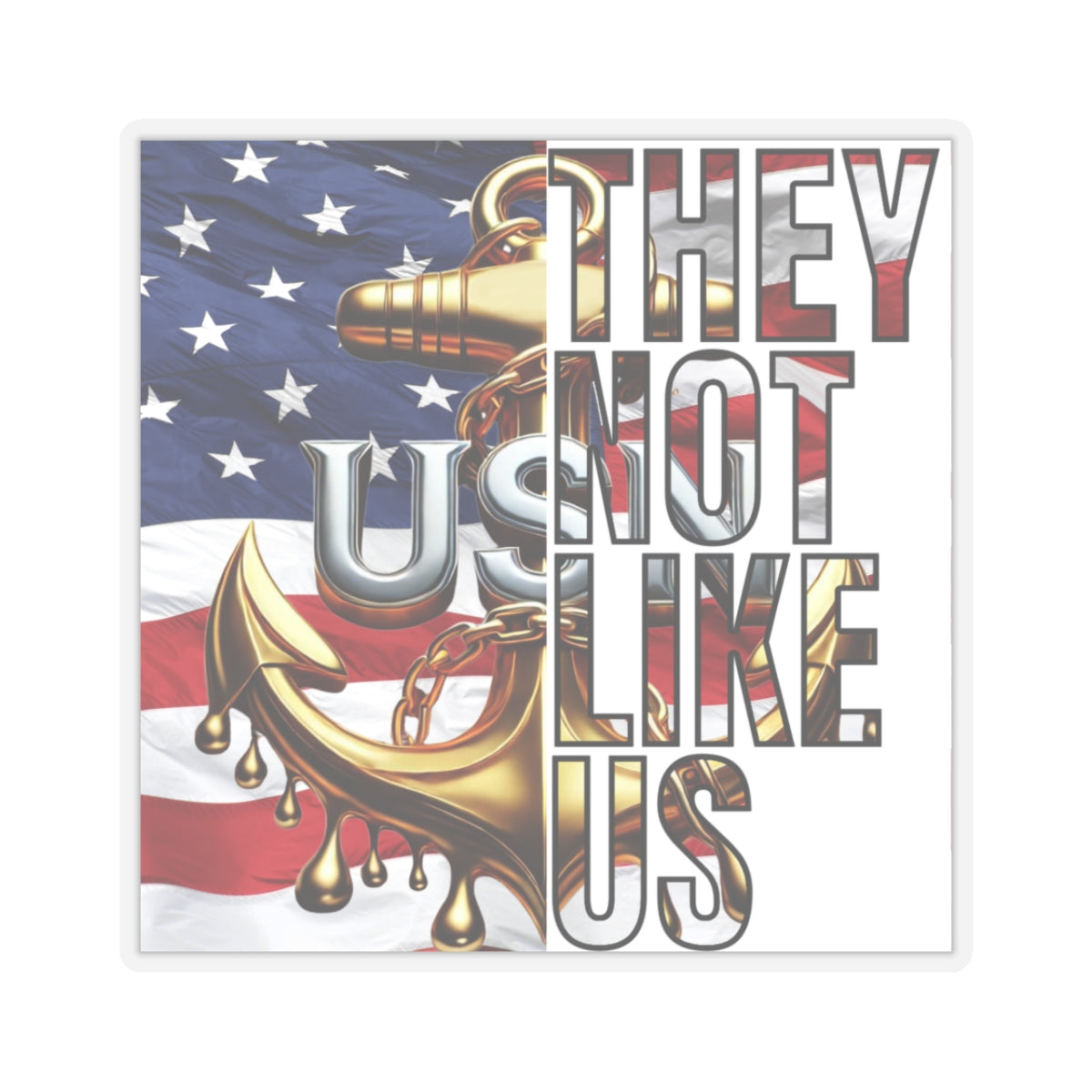 US Navy Chief Petty Officer They Not Like Us Vinyl Decal | CPO Anchor Emblem